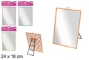 Specchio rettangolare con supporto 24x18 cm