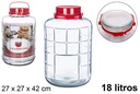 Bote cristal con asa roja 18 litros