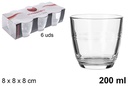 Pack 6 vasos cristal café con leche 200 ml