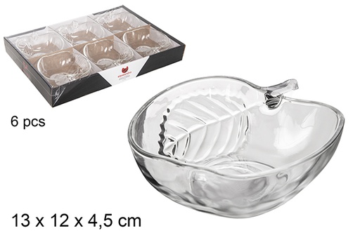 [105739] Apple shaped glass bowl 13x12 cm