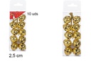Pack 10 cascabeles oro brillo 2,5 cm