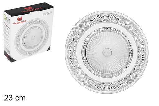 [105419] Assiette en verre Phoenix 23 cm