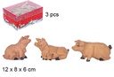 Pack 3 cerditos resina caja tapa PVC