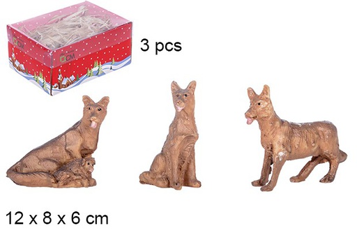 [106247] Pack 3 dogs resin box lid PVC