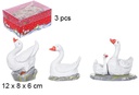 Pack 3 gansos resina caja tapa PVC