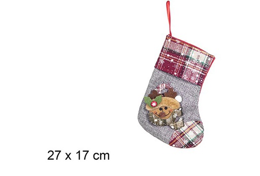 [106488] Christmas decorated sock 27x17 cm