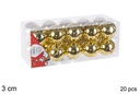 Pack 20 bolas oro brillo 3 cm