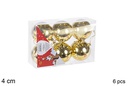 Pack 6 bolas oro brillo 4 cm