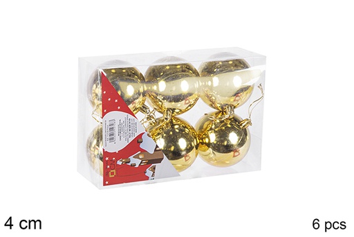 [106564] 6 bolas oro brillo 4cm