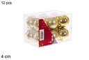 Pack 12 bolas oro brillo/mate 4 cm