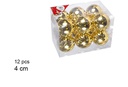 Pack 12 bolas oro brillo 4 cm