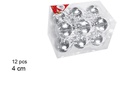 Pack 12 bolas plata brillo 4 cm