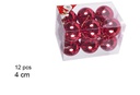 Pack 12 bolas rojo brillo 4 cm