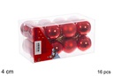 Pack 16 bolas rojo brillo/mate 4 cm