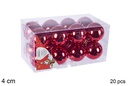 Pack 16 bolas rojo brillo 4 cm