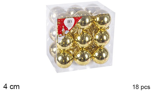 [106609] 18 bolas oro brillo 4cm