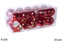 Pack 20 bolas rojo brillo 4 cm