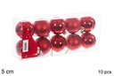 Pack 10 bolas rojo brillo/mate 5 cm