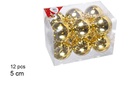 Pack 12 bolas oro brillo 5 cm