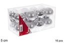 Pack 16 bolas plata brillo/mate 5 cm