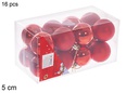 Pack 16 bolas rojo brillo/mate 5 cm