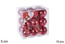 Pack 18 bolas rojo brillo 5 cm