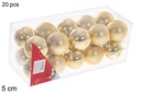 Pack 20 bolas oro brillo/mate 5 cm