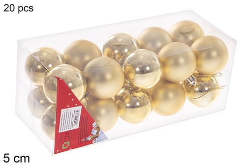[106687] Pack 20 bolas ouro brilhantes/foscas 5 cm
