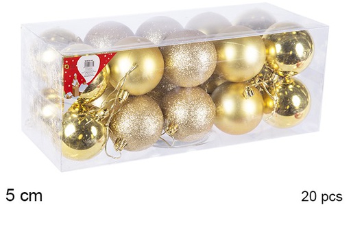 [106687] Pack of 20 shiny/matte gold balls 5 cm