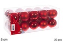 Pack 20 bolas rojo brillo/mate 5 cm