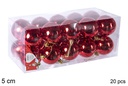 Pack 20 bolas rojo brillo 5 cm