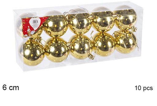 [106722] Pack 10 shiny gold bauble 6 cm
