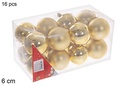 Pack 16 bolas oro brillo/mate 6 cm