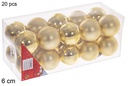 Pack 20 bolas oro brillo/mate 6 cm