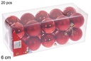 Pack 20 bolas rojo brillo/mate  6 cm