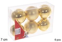 Pack 6 bolas oro brillo/mate  7 cm