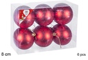 Pack 6 bolas rojo mate 8 cm