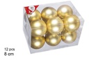 Pack 12 bolas oro mate 8 cm