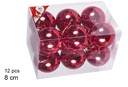 Pack 12 bolas rojo brillo 8 cm