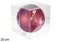 Bola roja purpurina 20 cm