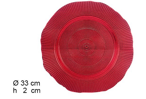[105858] Sottopiatto plastico punti rossi 33 cm 