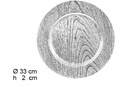 Piatto in legno argento basso lucido 33 cm