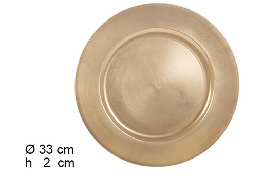 [105874] Sous-assiette lisse dorée 33 cm 
