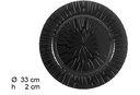 Sous assiette soleil noire 33 cm