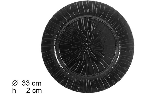 [105890] Black sun charger plate 33 cm  