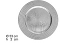 Sous assiette vagues argent brillant 33 cm