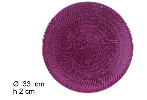 [105896] Purple charger plate with waves 33 cm 