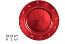 Sottopiatto con stelle glitter rosse 33 cm