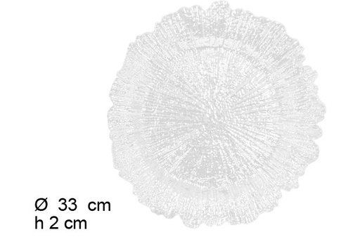 [105925] Piatto basso vintage bianco lucido 33 cm