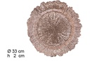 Bajo plato vintage bronce brillo 33 cm  